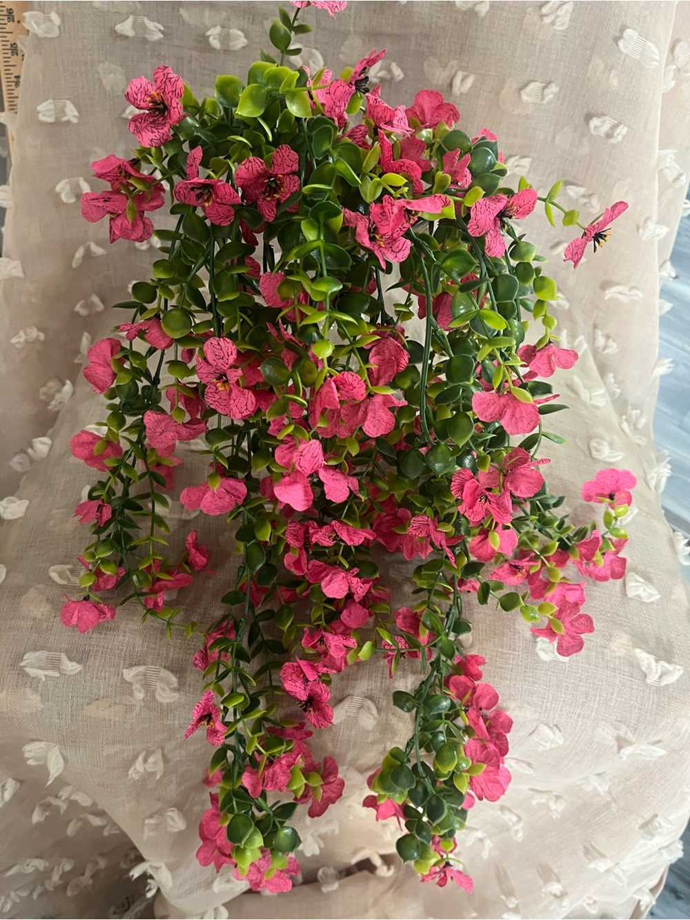 Artificial Hanging Pink Floral Cascade - Home Accents